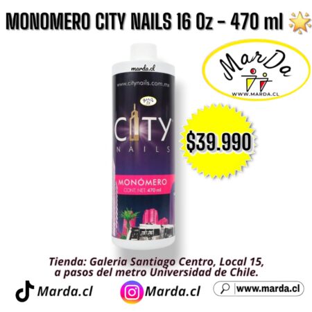 MONOMERO O ACRILICO LIQUIDO CITY NAILS 16 Oz – 470 ML