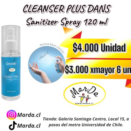 CLEANSER PLUS DANS - SANITIZER SPRAY 120 ML