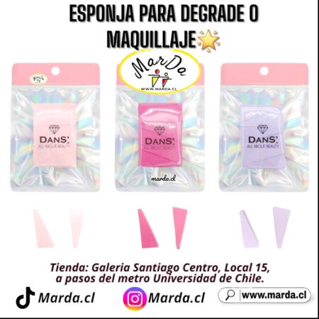 SET ESPONJA PARA DEGRADE O MAQUILLAJE DANS